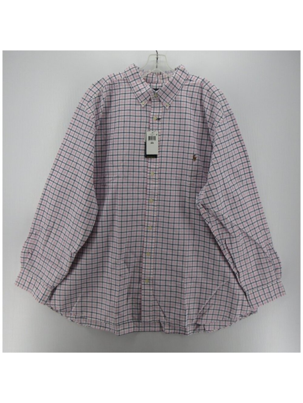 Ralph Lauren Shirt 3XB Pink Button Down Plaid Flesh Pony Preppy Cotton